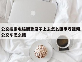 公交搜索电脑版登录不上去怎么回事呀视频,公交车怎么搜