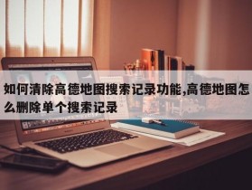 如何清除高德地图搜索记录功能,高德地图怎么删除单个搜索记录